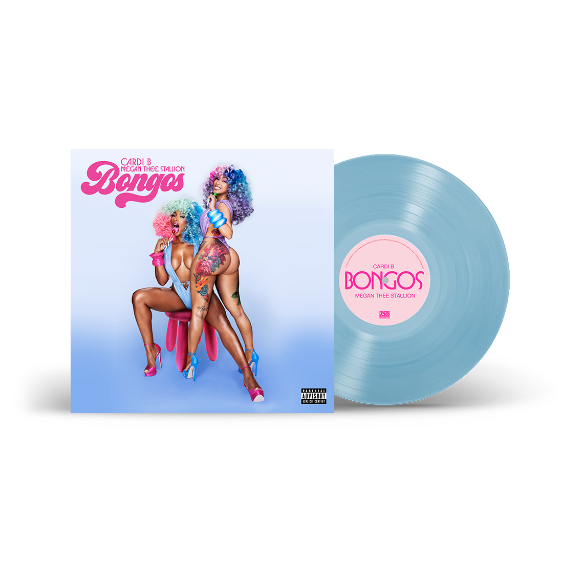 BONGOS (feat. Megan Thee Stallion) Baby Blue 12” Vinyl